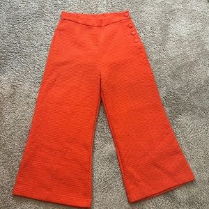 Pink Ripple wide-leg orange capri pants